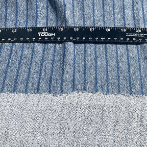 100% Cotton Loop French Terry Heather Blue Striped Print 10 Oz Knit Fabric By the Yard | APC Fabrics