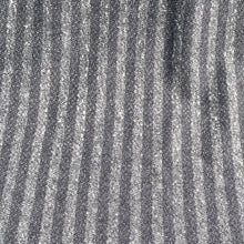 Load image into Gallery viewer, 100% Cotton Loop French Terry Black Gray Striped Print 10 Oz Knit Fabric By the Yard | APC Fabrics