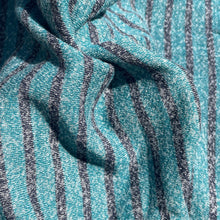 Load image into Gallery viewer, 58&quot; French Terry 100% Cotton 9 OZ Blue &amp; Black Striped Knit Fabric By the Yard | APC Fabrics