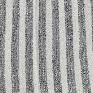 58&quot; French Terry & Loop Terry 100% Cotton Yarn Dyed 10 OZ Gray and White Striped Knit Fabric By the Yard | APC Fabrics