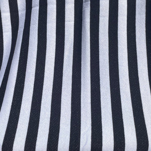 58&quot; French Terry 100% Cotton 9 OZ Black and White Striped Knit Fabric By the Yard | APC Fabrics