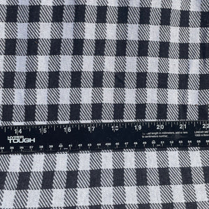58&quot; French Terry 100% Cotton 10 OZ Black White Flannel Gingham Checkered Knit Fabric By the Yard | APC Fabrics