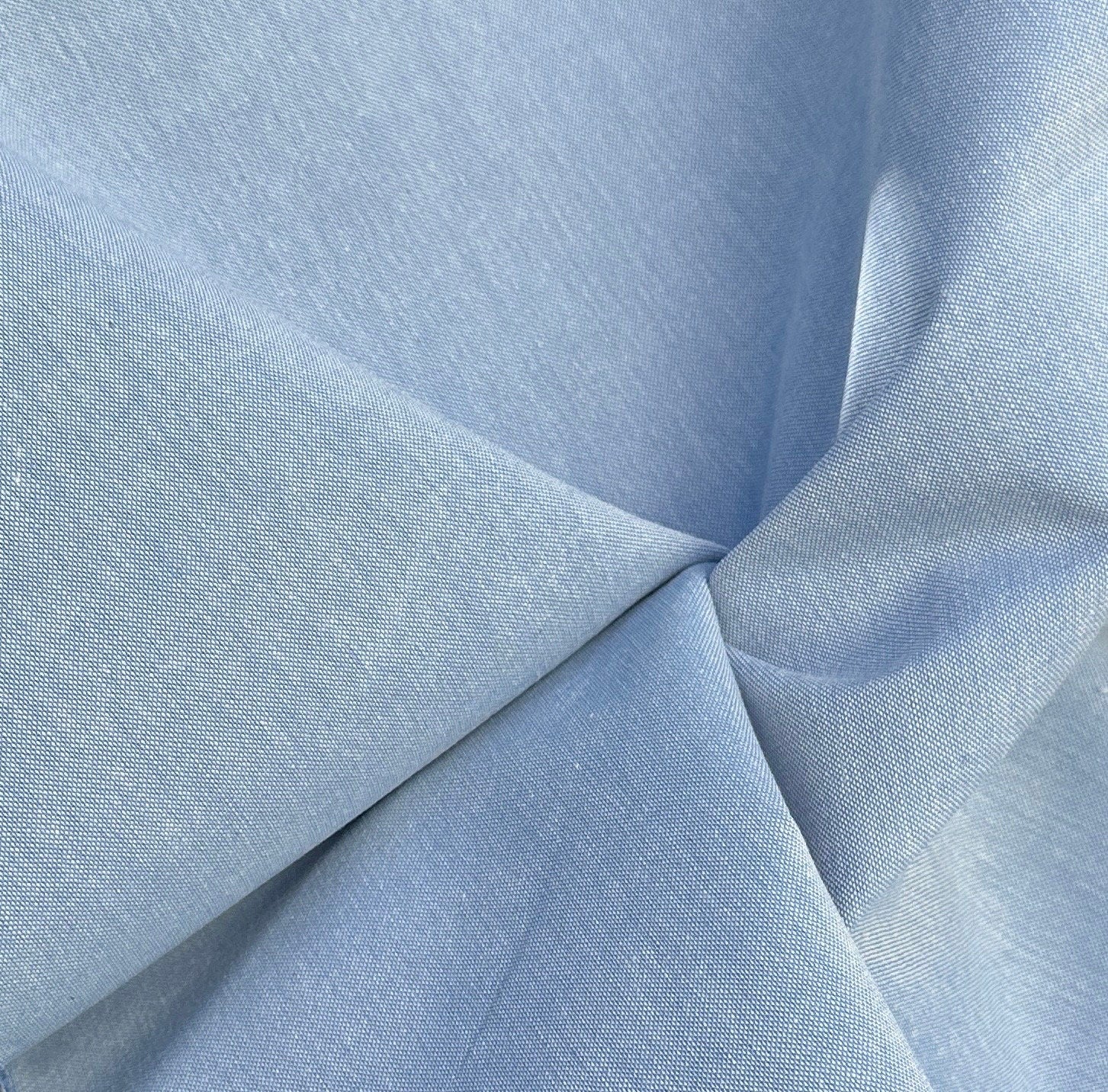 60 100% Cotton Chambray Baby Blue 8 OZ Medium Weight Woven Fabric By the  Yard