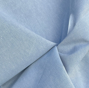 60" 100% Cotton Chambray Baby Blue 8 OZ Medium Weight Woven Fabric By the Yard | APC Fabrics