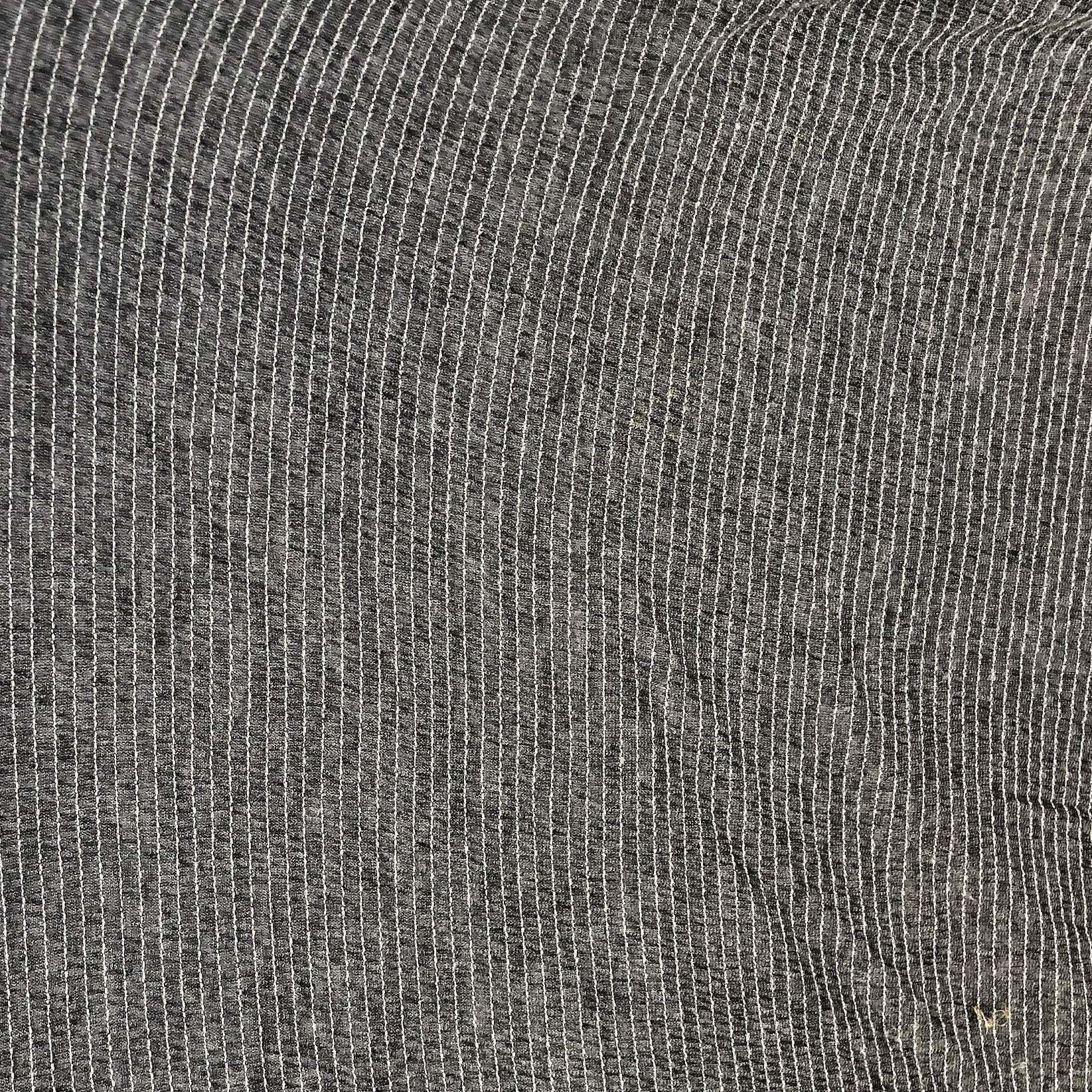 54" Modal Spandex Stretch Gauze Heather Gray & White Striped Knit Fabric By Yard - APC Fabrics