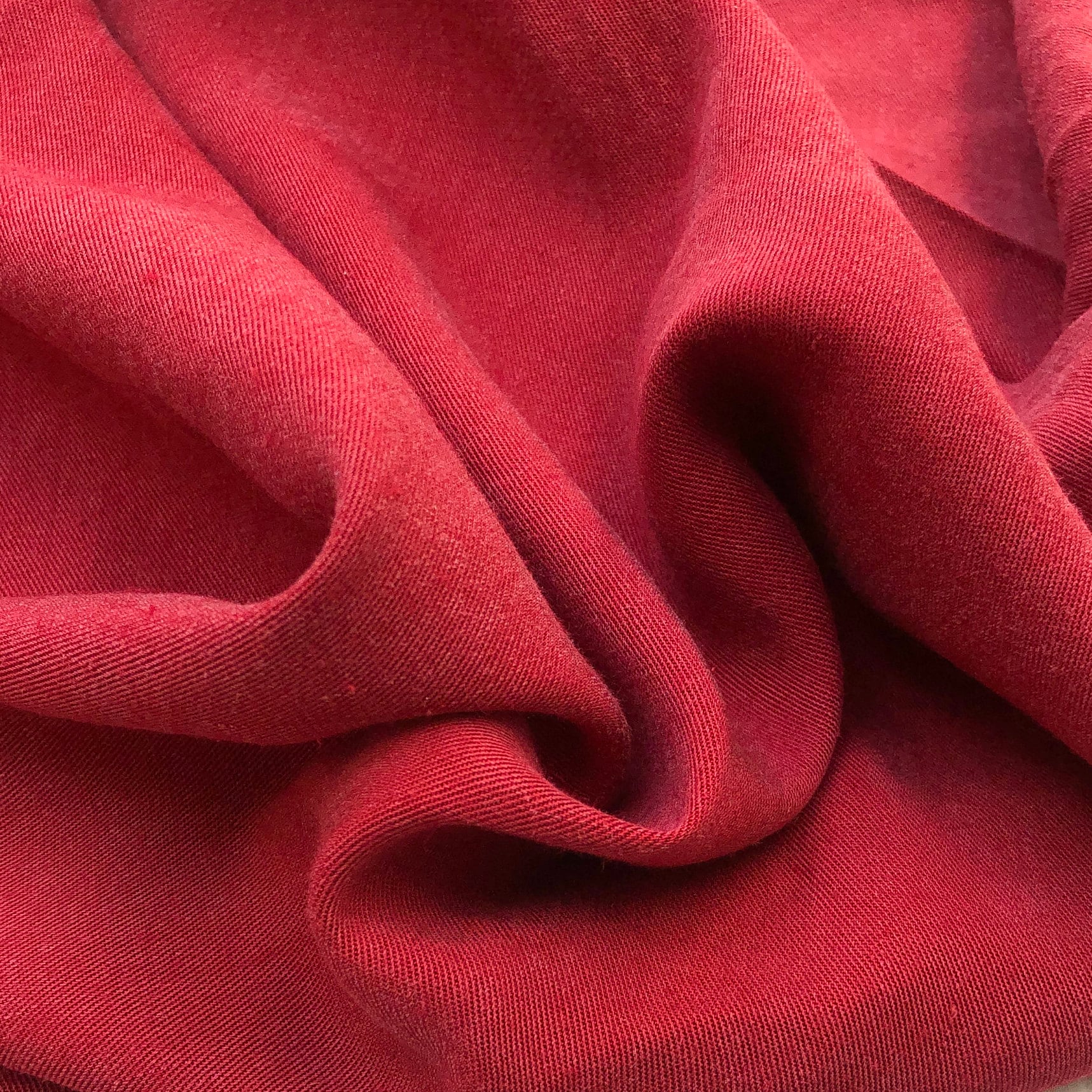 60" Tencel Lyocell Cotton Gabardine Twill Enzyme Washed Brick Red Apparel Woven Fabric By the Yard | APC Fabrics