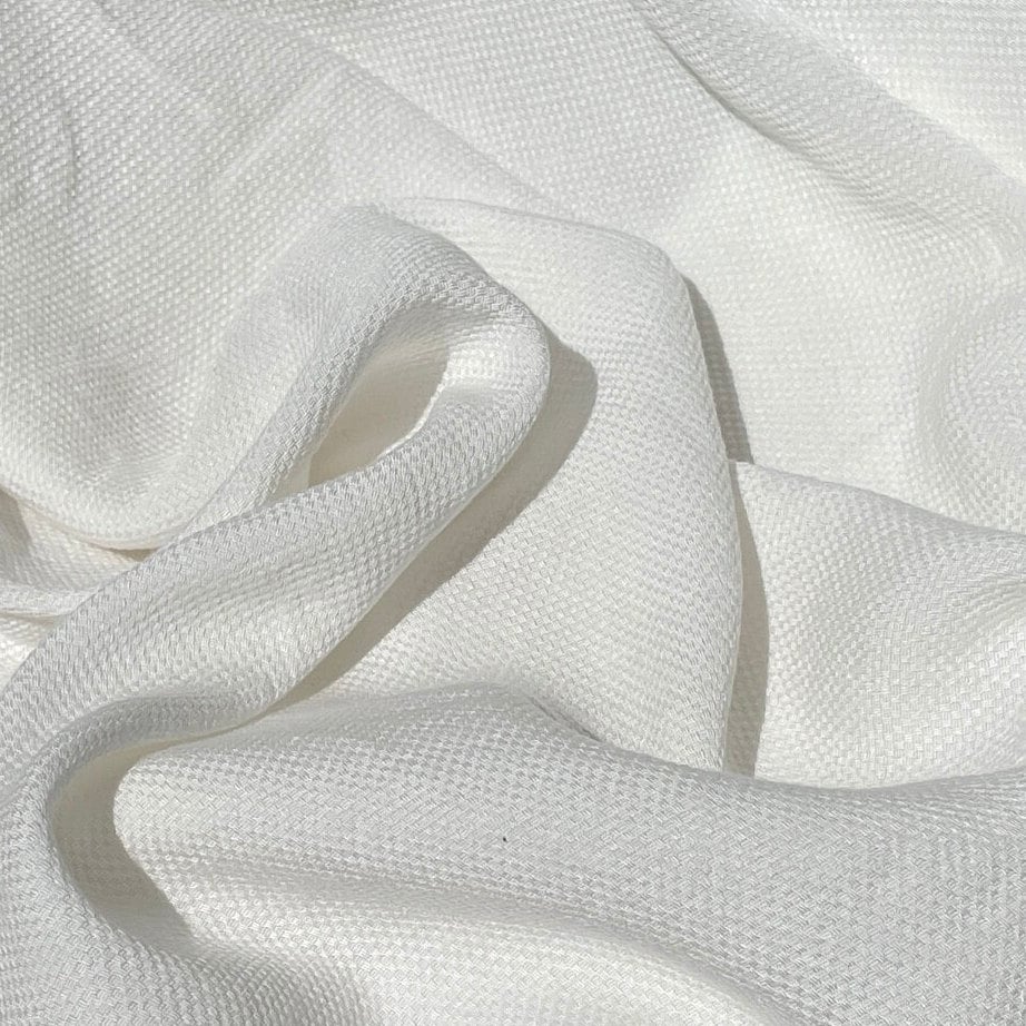60" Tencel Lyocell & Rayon Dobby Jacquard 7 OZ PFD Natural White Woven Fabric By the Yard | APC Fabrics